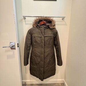The North Face Olive Parka Jacket with Hood